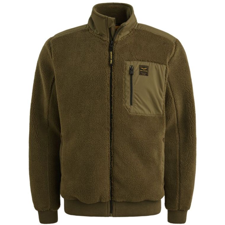 PME-Legend Zip jacket sherpa Dusky Green