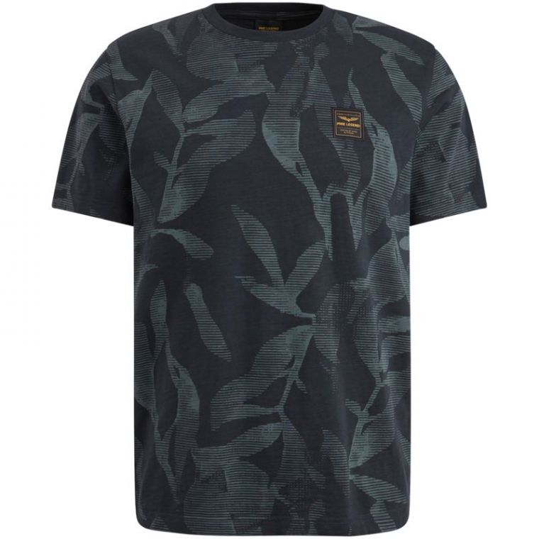 PME legend s/s r-neck slub jersey aop salute