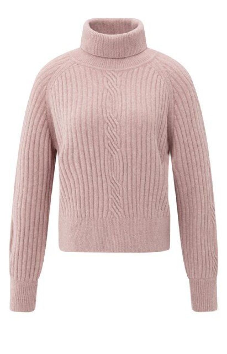 YAYA Coltrui met kabeldetail shadow gray pink mel