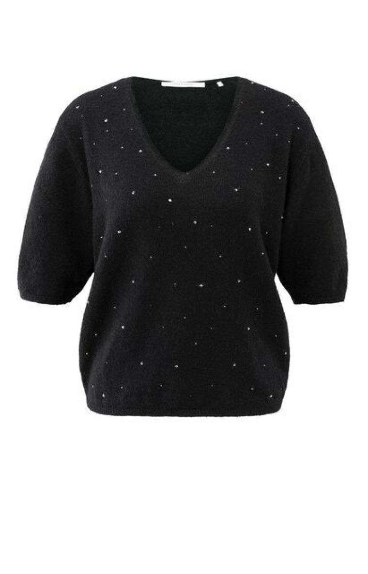 YAYA Trui met strass steentjes black