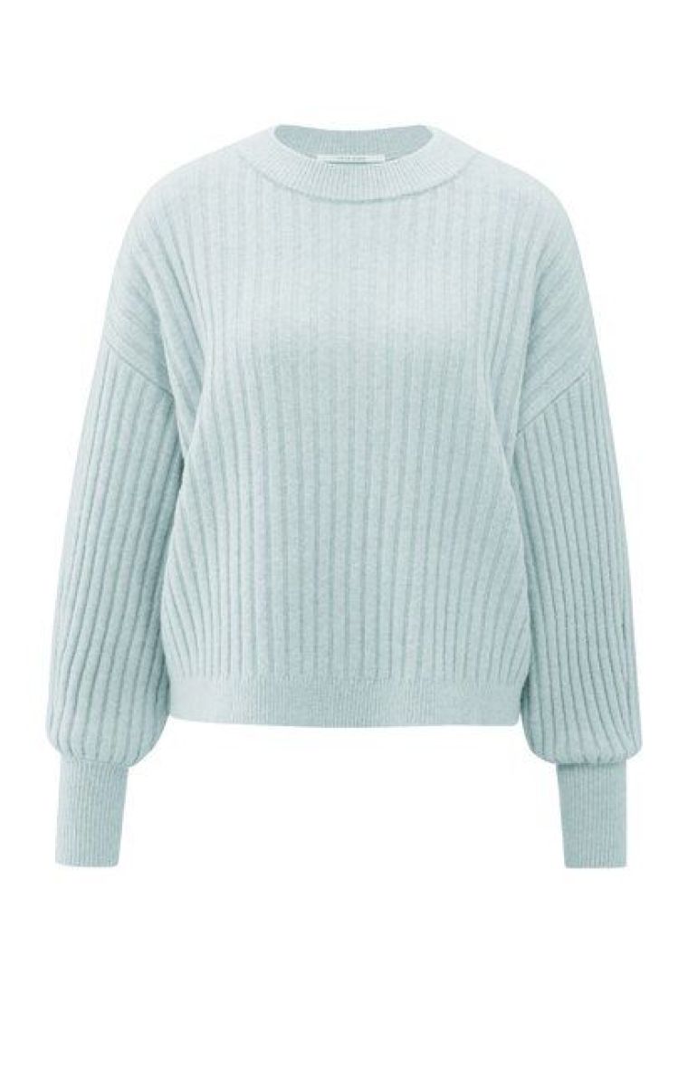 YAYA Geribde trui met ronde hals secret spaces gre