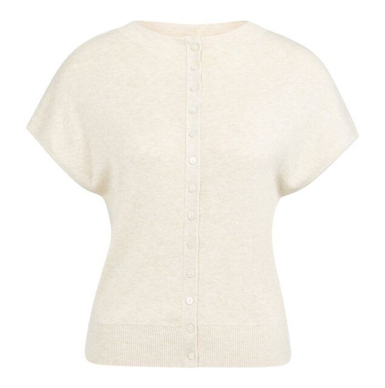 YAYA Gebreid vest met knopen beige melange