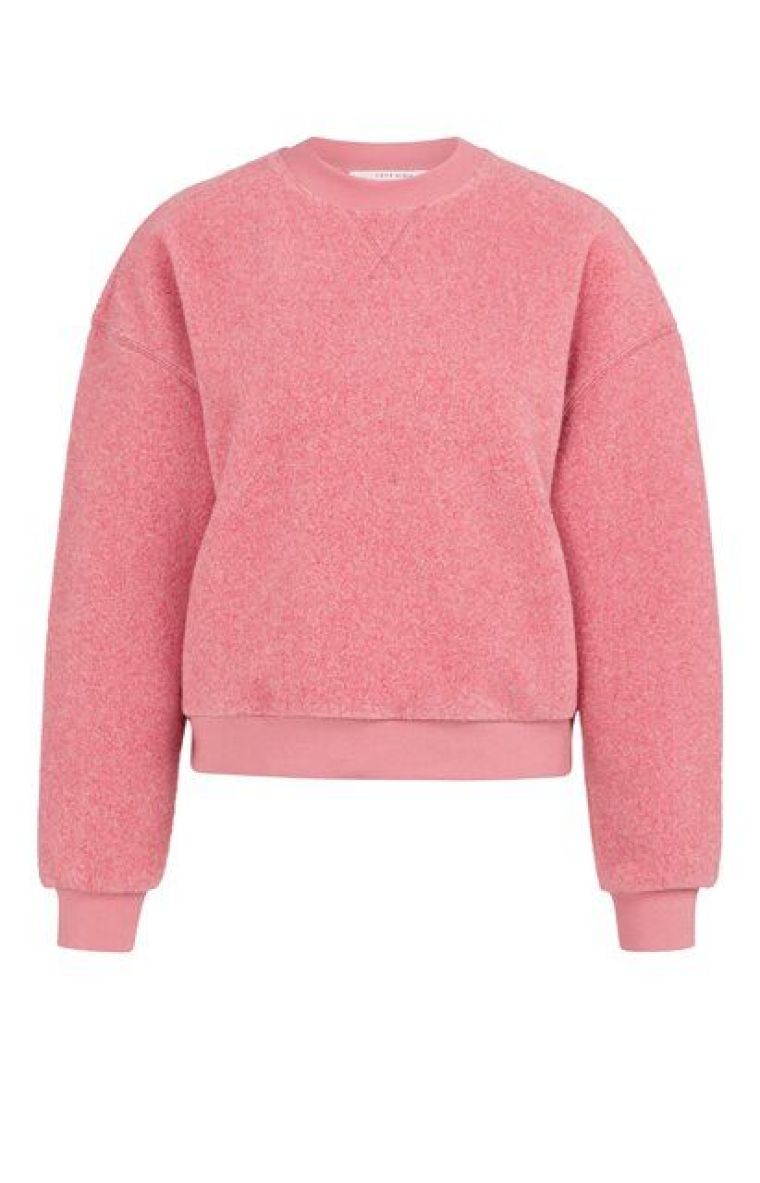 YAYA Teddy sweater rose red melange