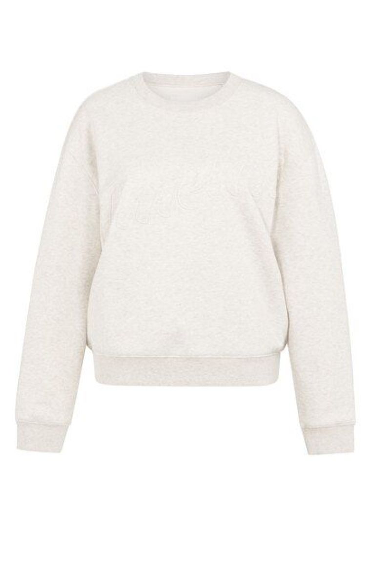 YAYA Sweater met opgestikte tekst heather grey mel