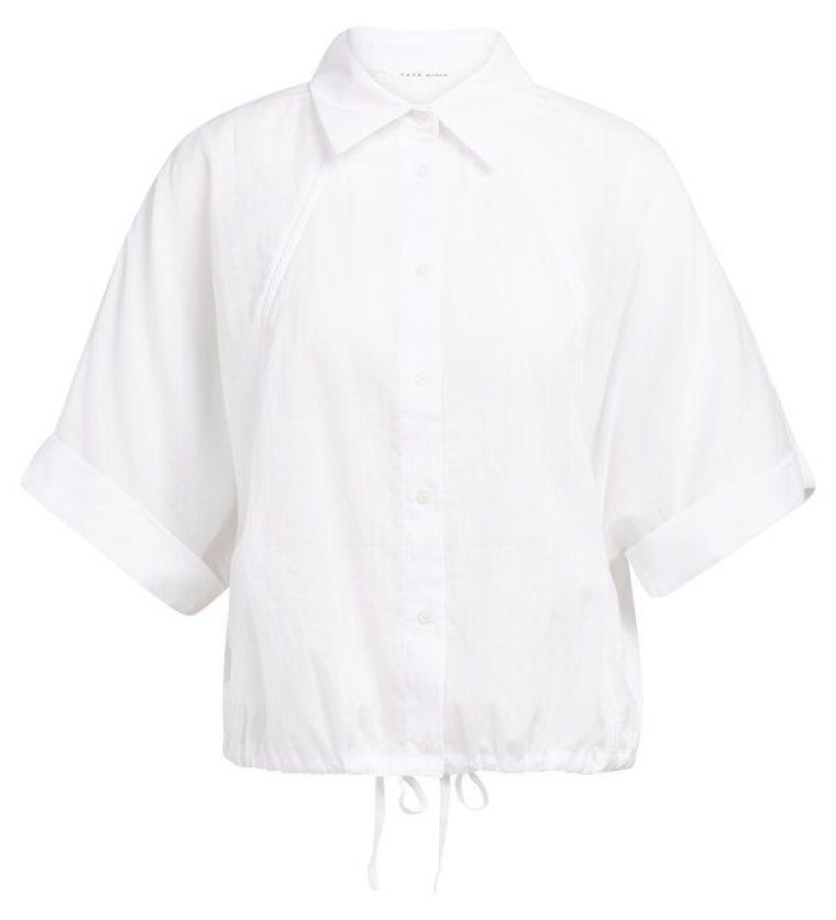 YAYA Vleermuismouw blouse met gevlo pure white