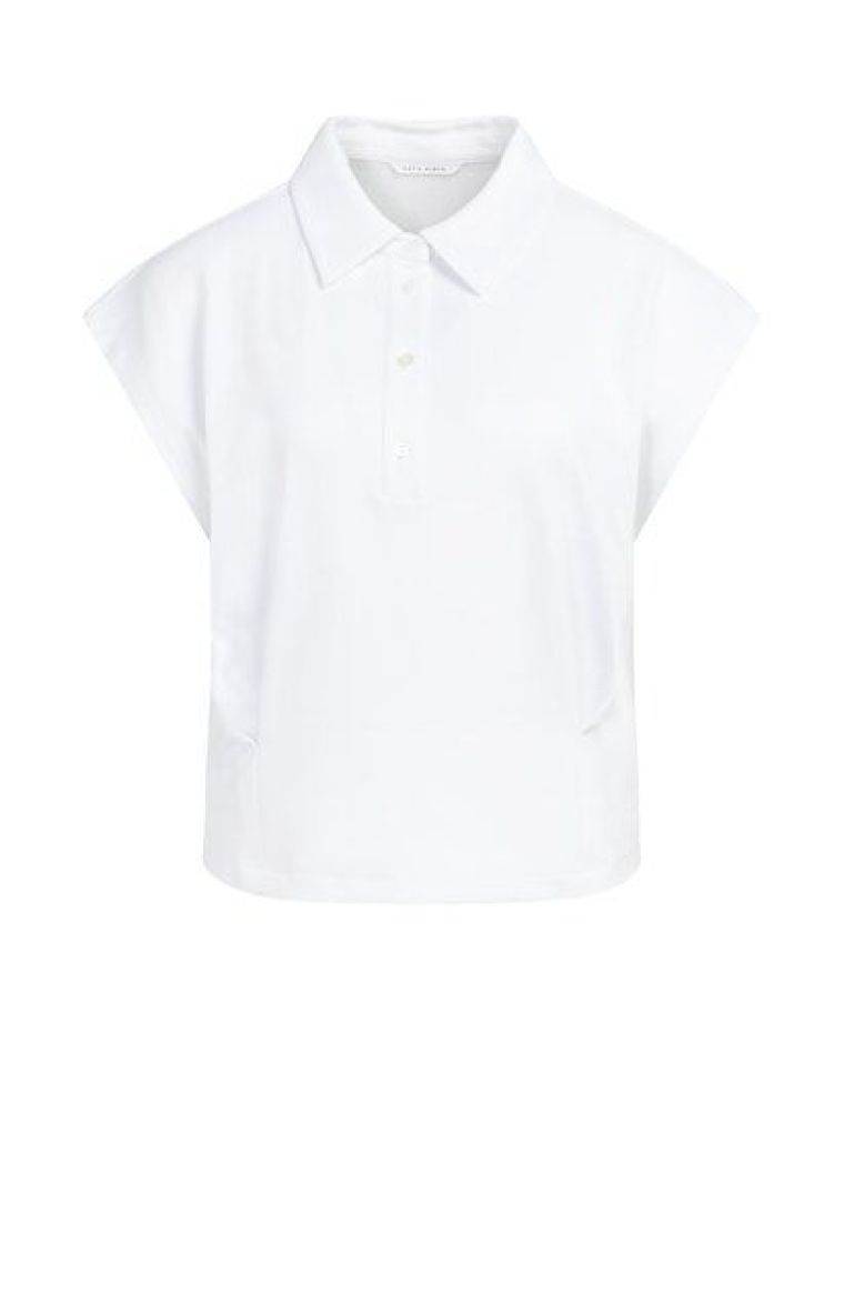 YAYA Jersey blouse with darts pure white
