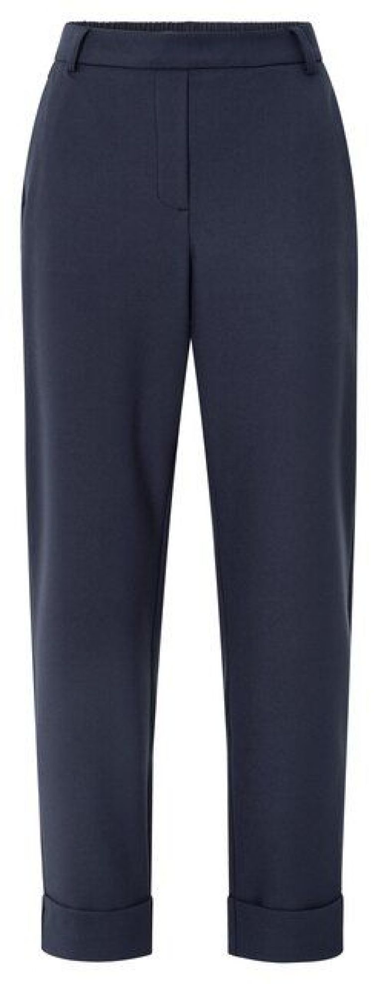 YAYA Broek met omgeslagen zoom inkwell blue