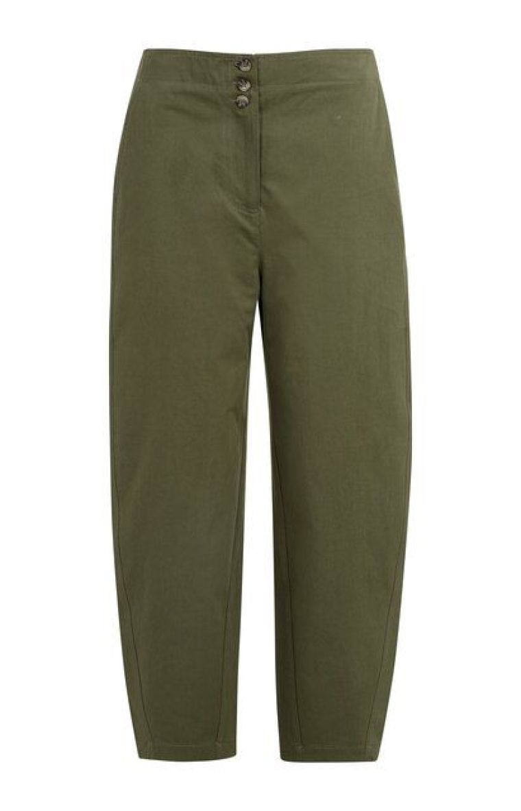 YAYA High waist barrel leg trousers army green