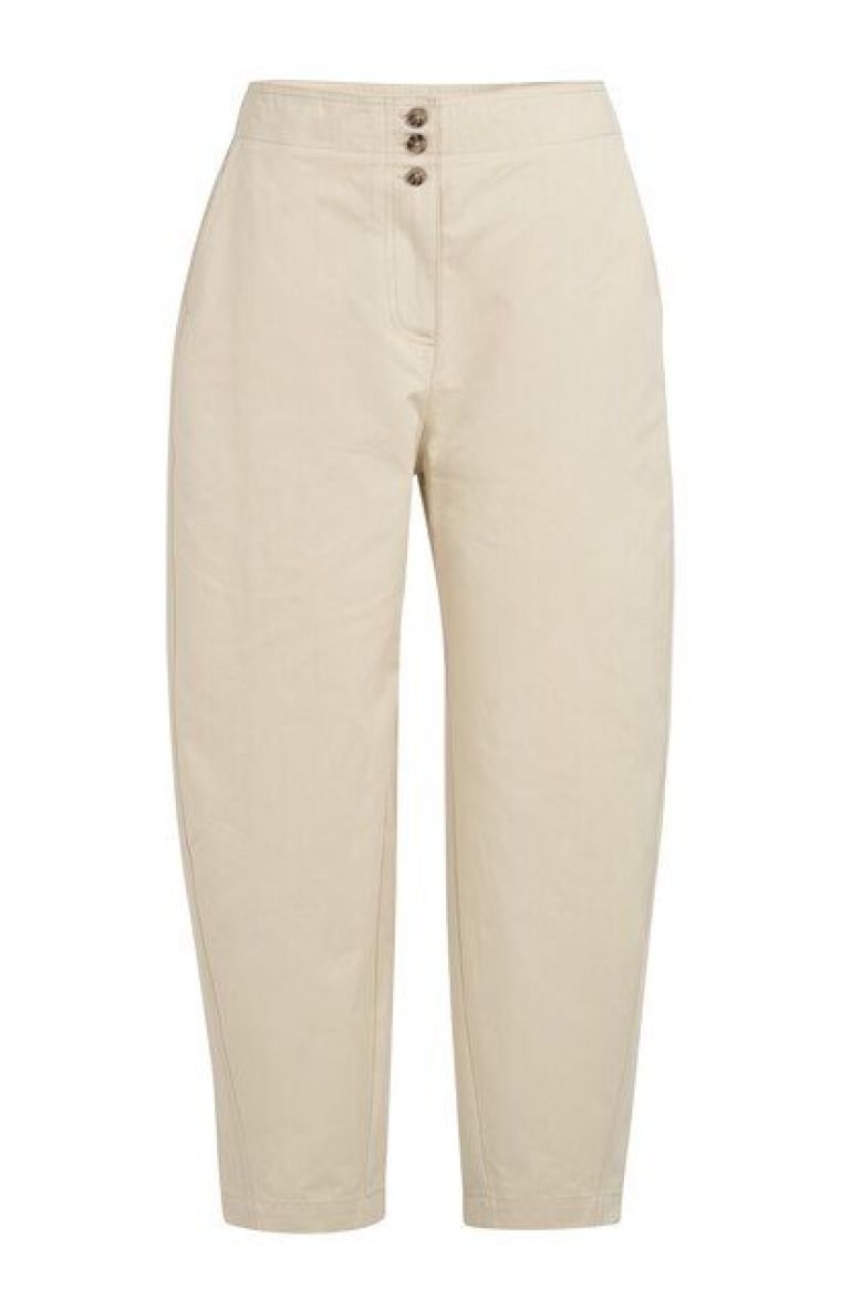 YAYA High waist barrel leg trousers warm dust sand