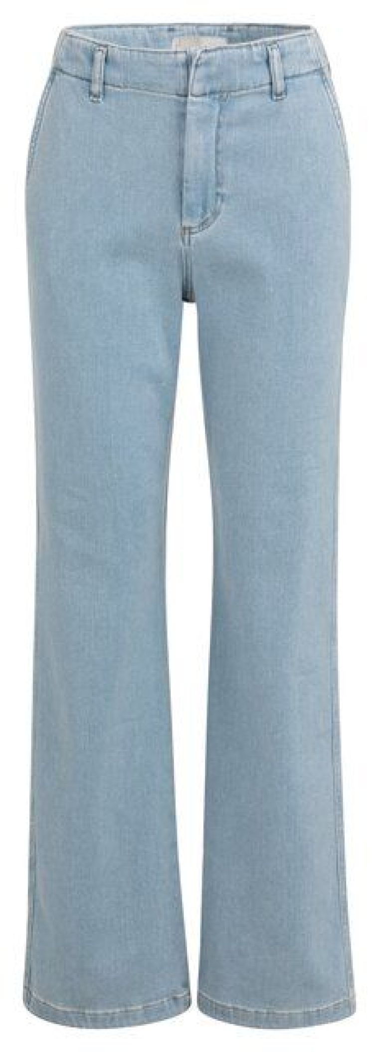 YAYA Chinojeans met paspelzakken mid blue denim