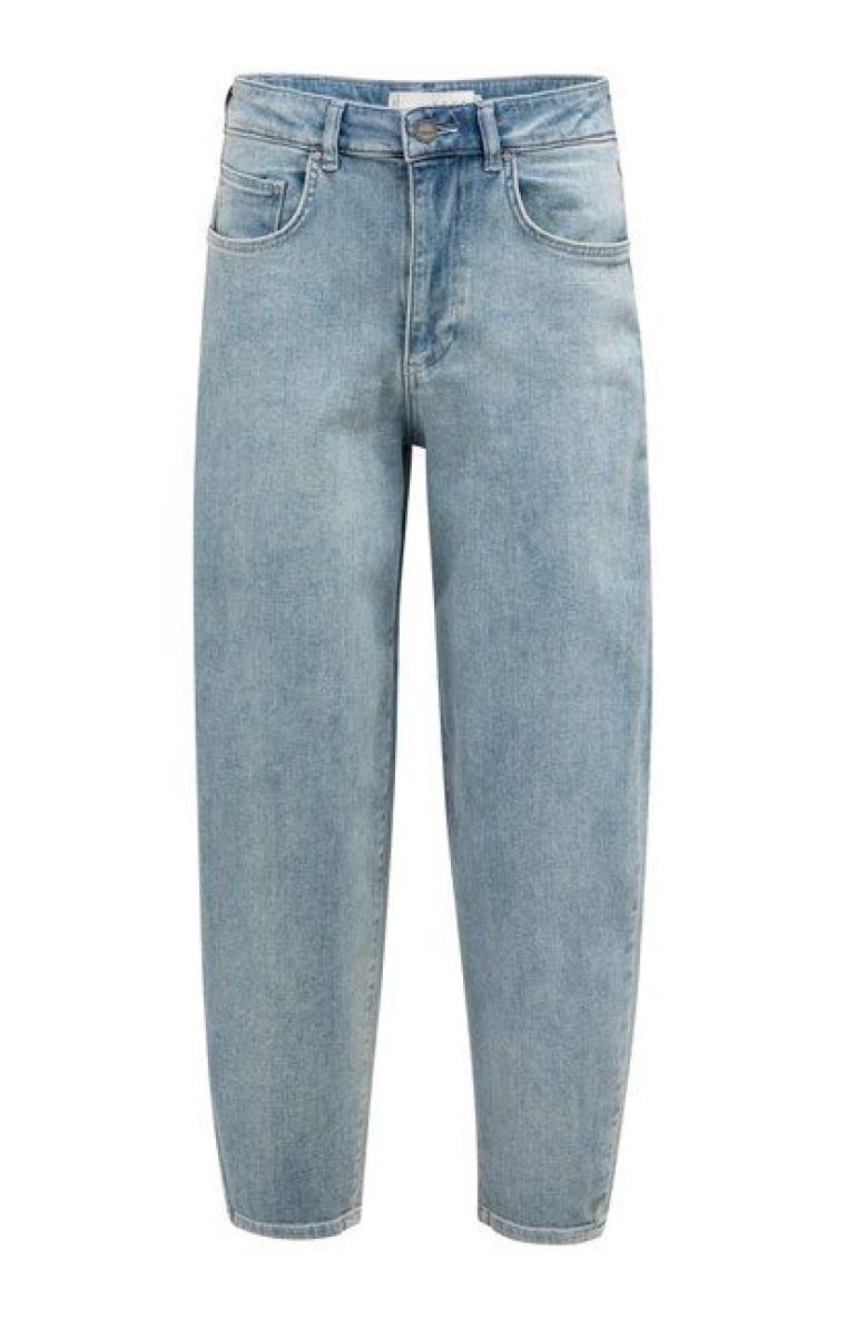 YAYA Denim broek met losse pasvorm mid blue denim