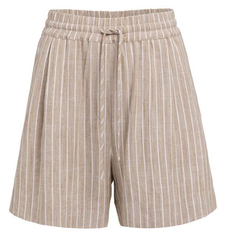 YAYA Gestreepte short safari brown dessin