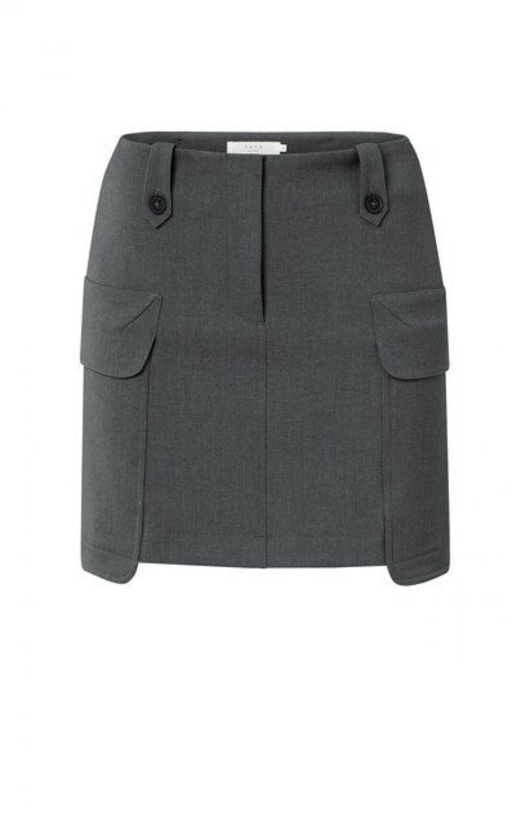 YAYA Minirok met cargozakken anthracite melange