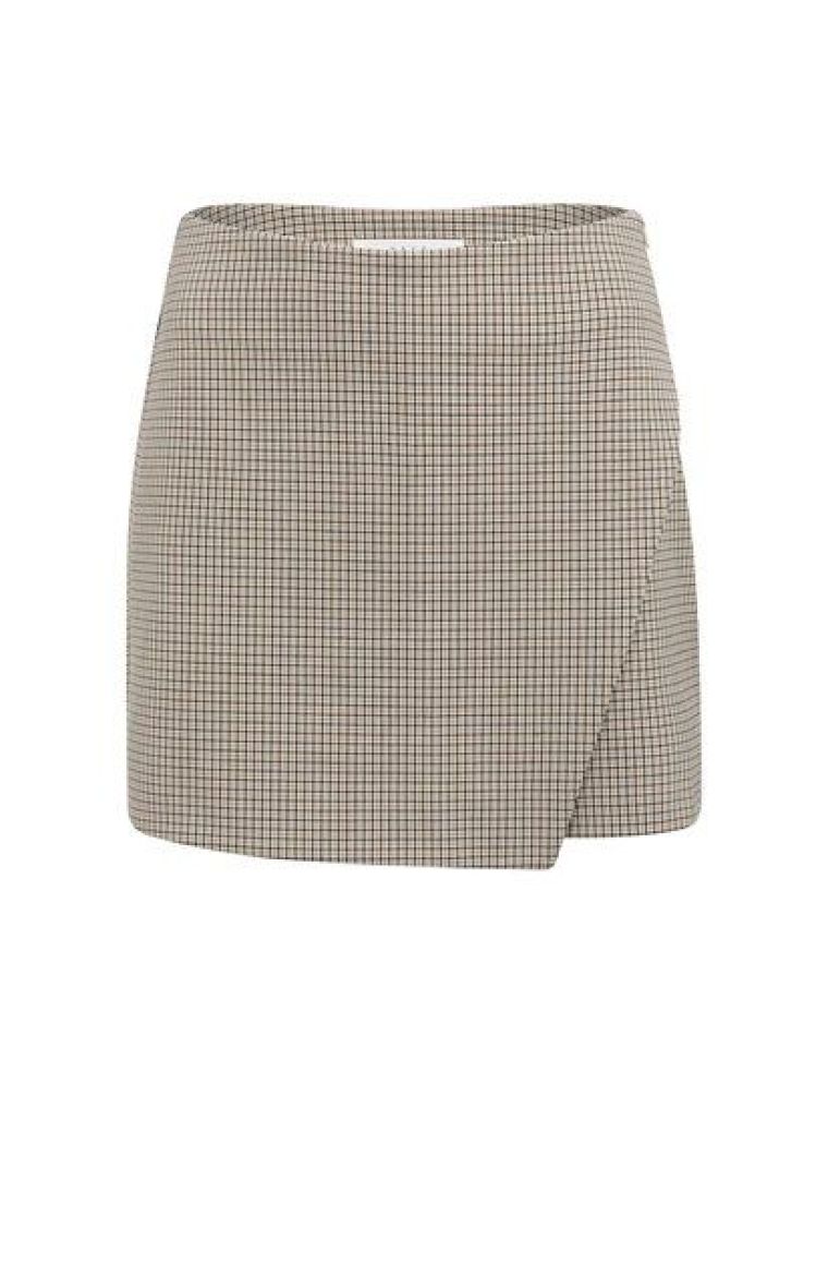 YAYA Geruite minirok beige dessin
