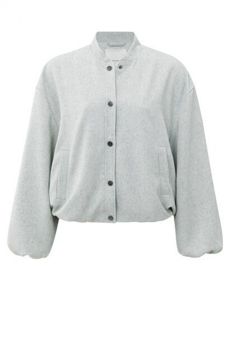 YAYA Jasje met drukknopen light grey melange