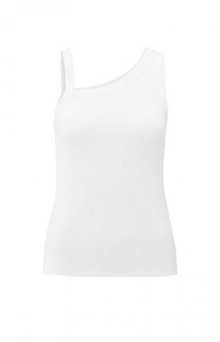 YAYA Top with asymmetric neckline pure white