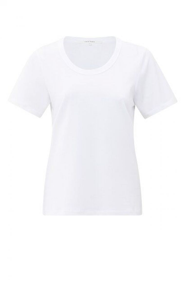 YAYA T-shirt met ronde ribhals pure white