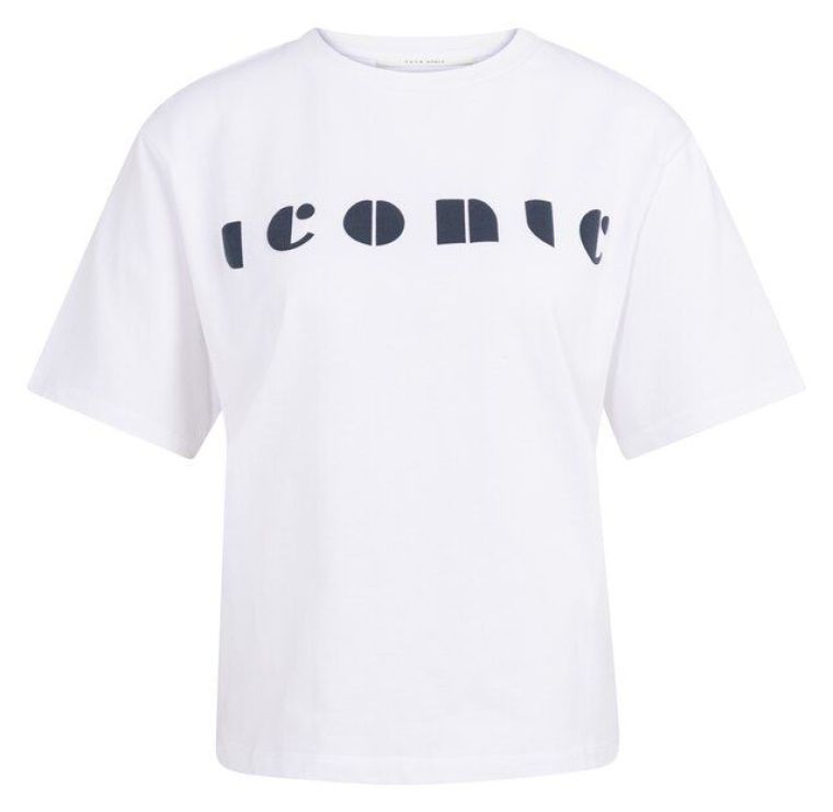 YAYA Boyfriend T-shirt met print pure white dessin