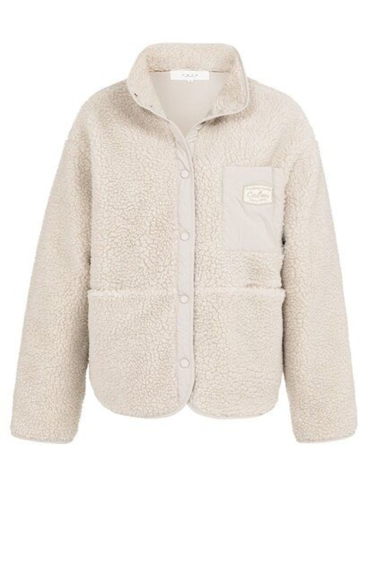 YAYA Teddy jack met nylon borstzak heather grey me