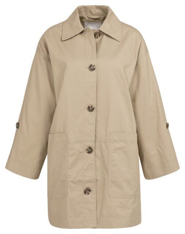 YAYA Oversized jas van katoen sandstone beige
