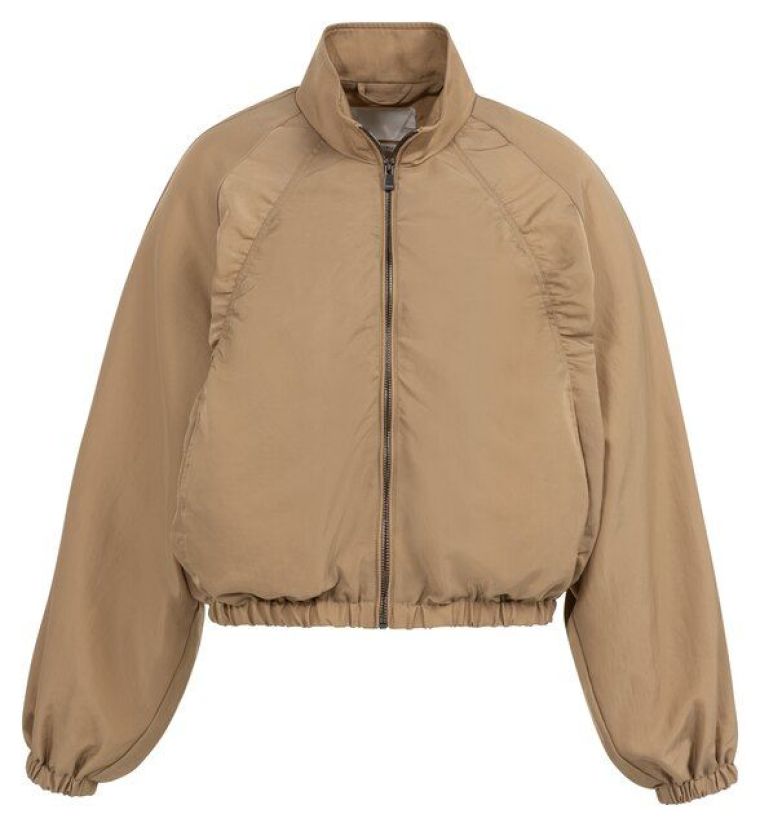 YAYA Kort jack met plooidetails tan brown