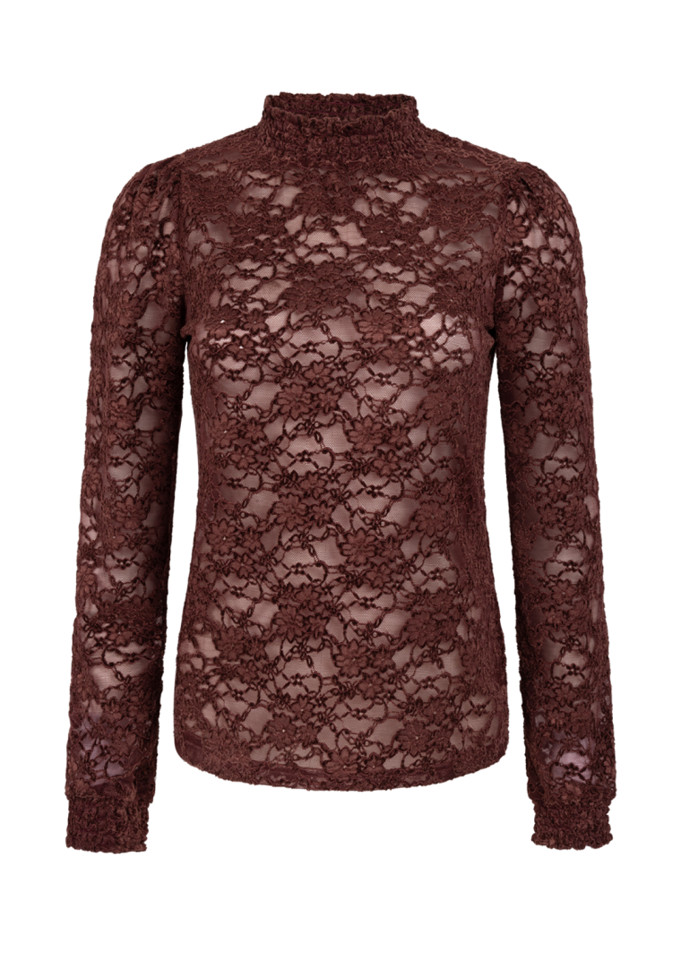 Aaiko tory lace pes top spicy chocolate