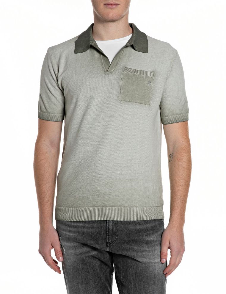 Replay knit uk4704 g20785a grijs