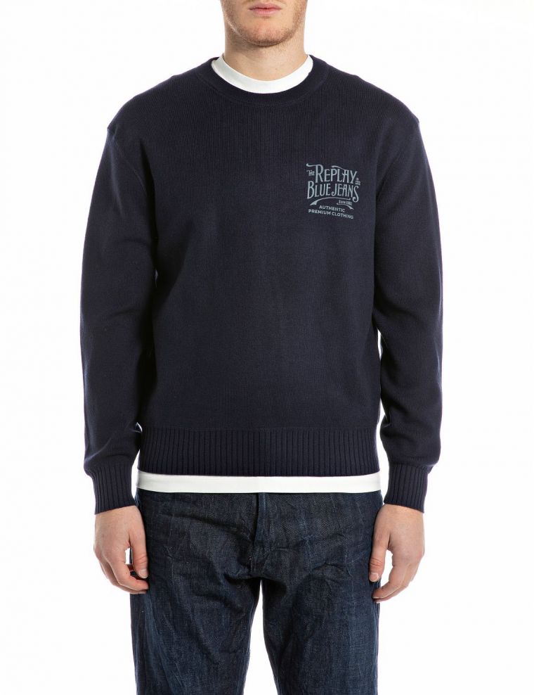 Replay maglia knit trui dark blue