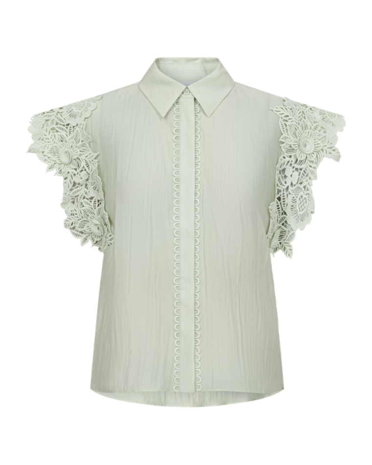 Copenhagen muse cmmolly shirt boxy lace green tint