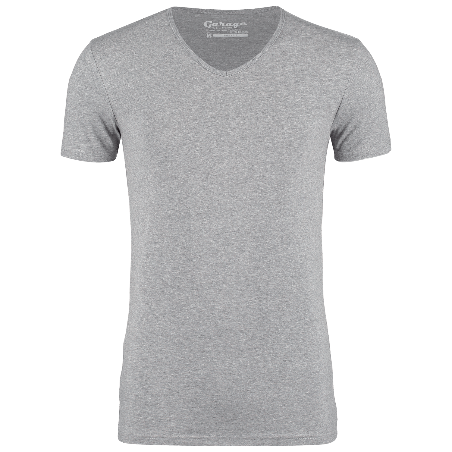 Garage tshirt v-neck body fit s/sl  grey melee