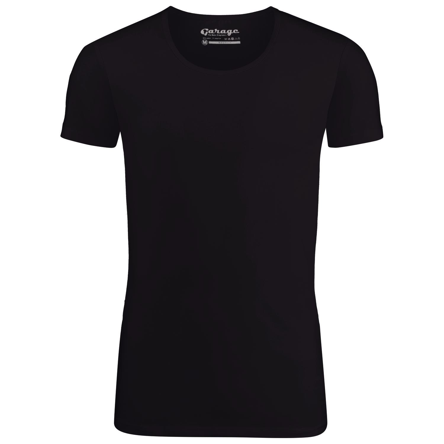 Garage tshirt deep r-neck body fit s/sl  zwart