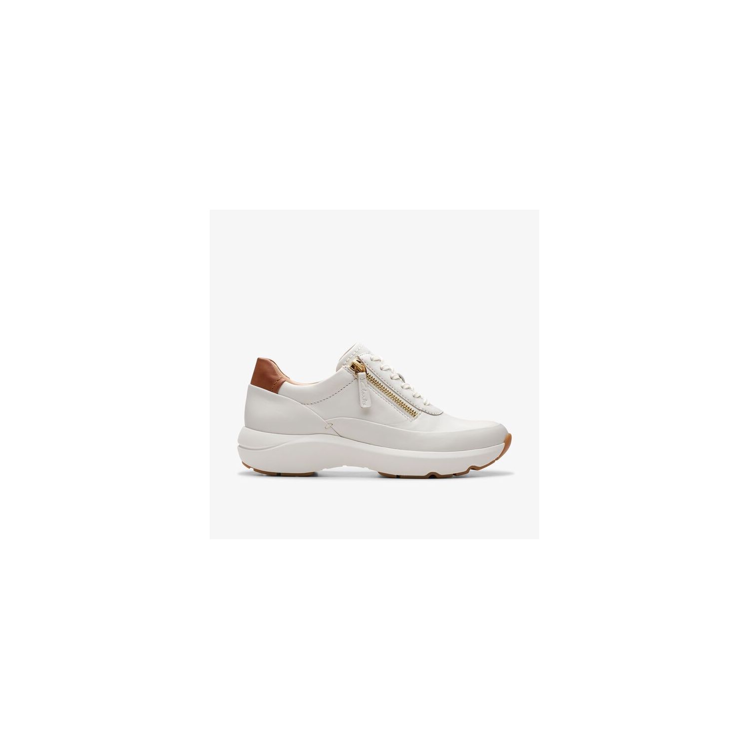 Clarks Tivoli Zip Off White Leather