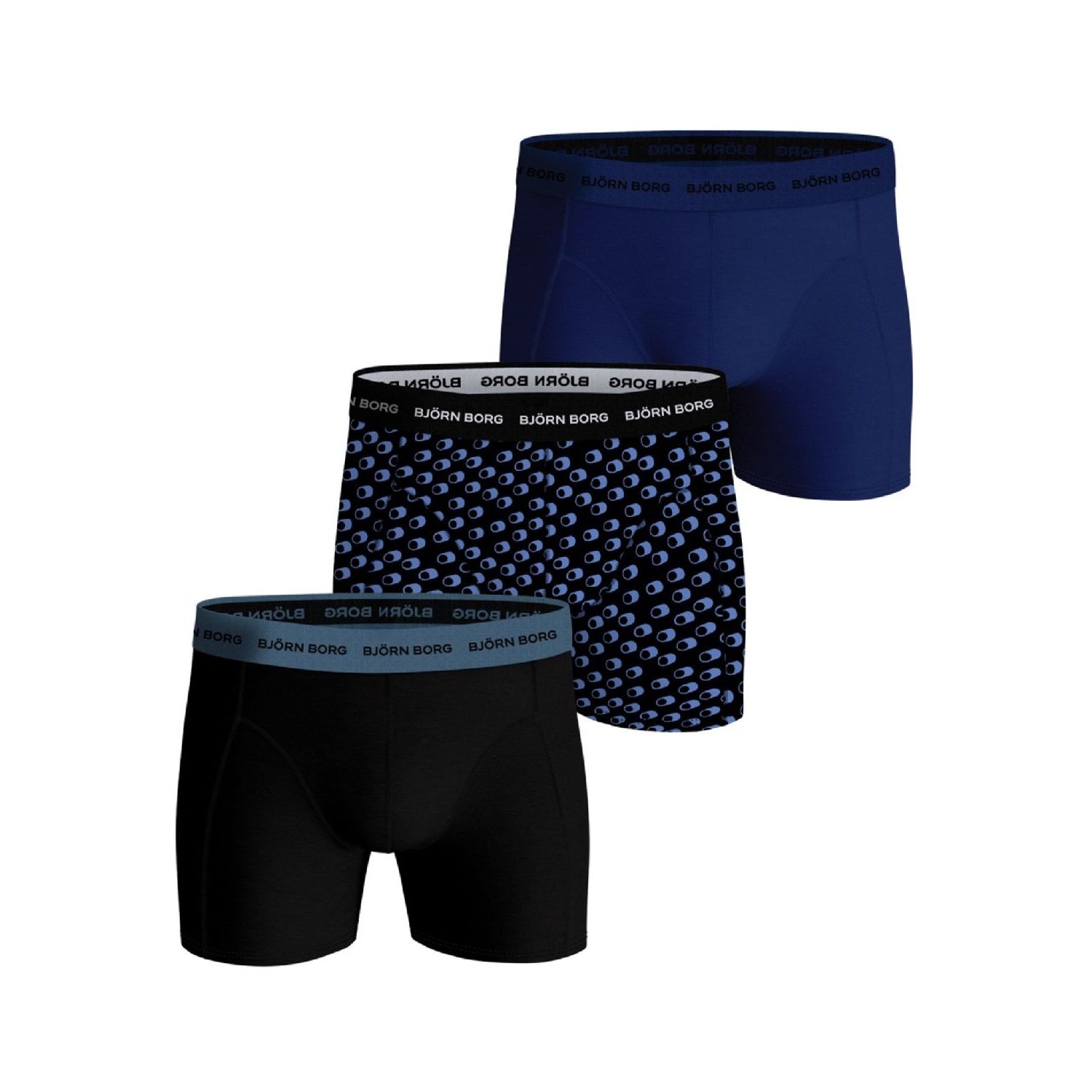 Bjorn Borg cotton stretch boxer 3p blauw blauw gri