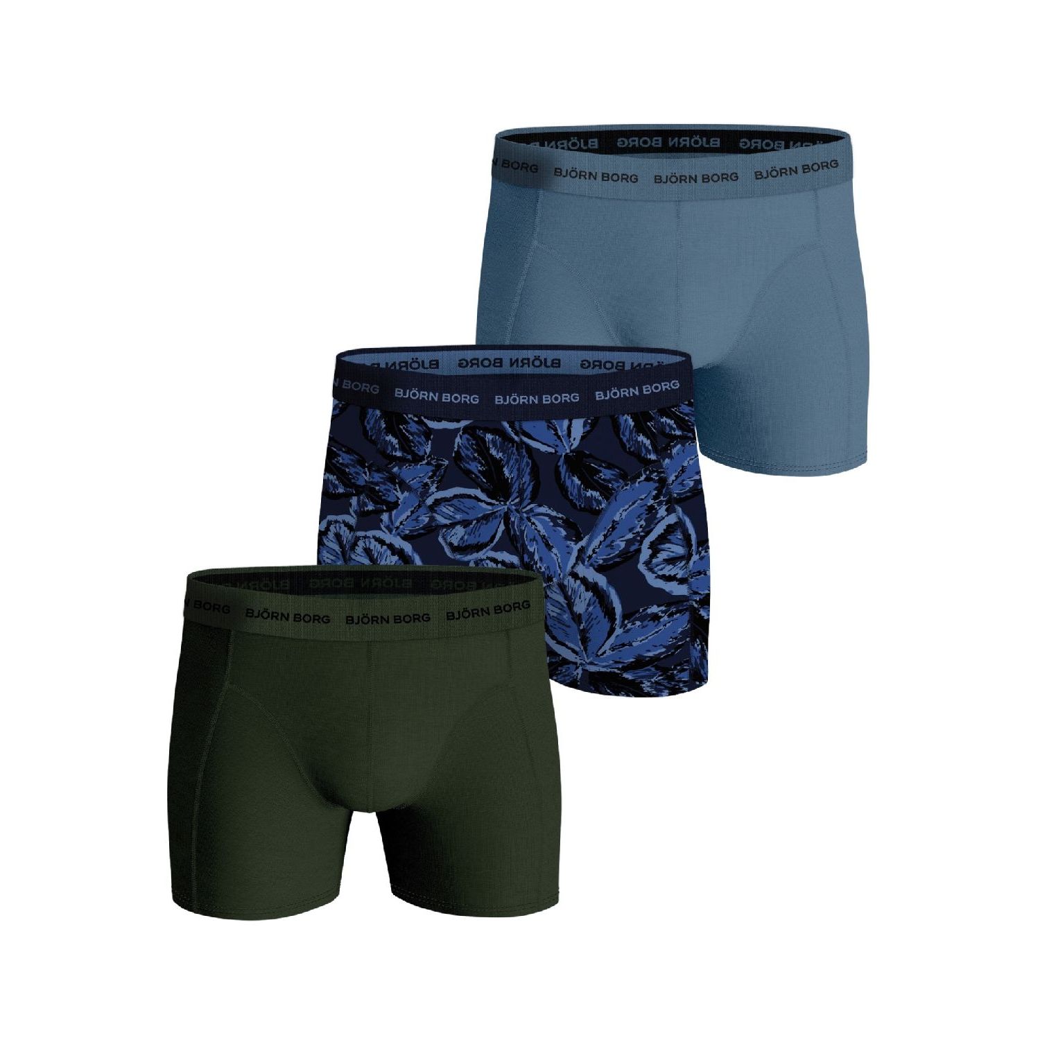 Bjorn Borg cotton stretch boxer 3p groen grijs bl