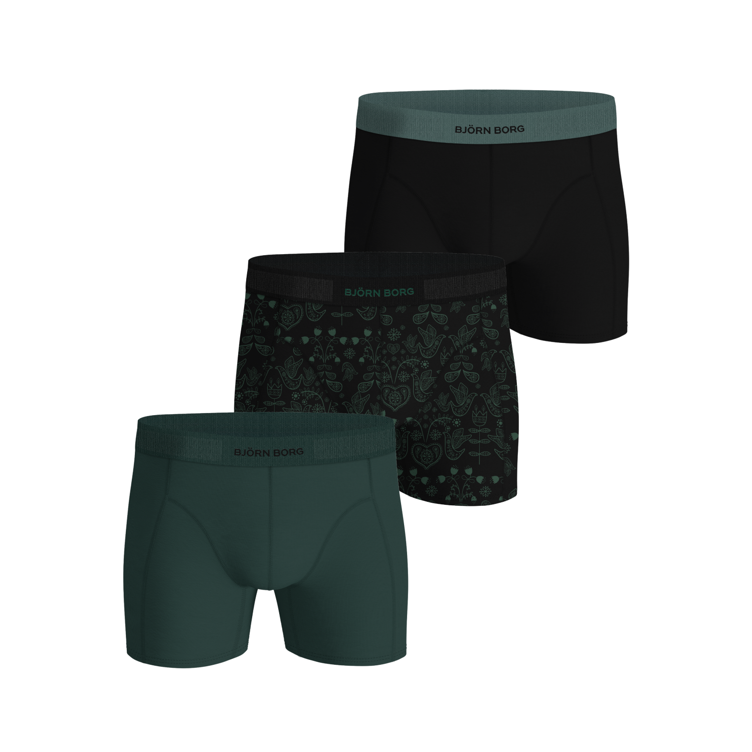 Bjorn borg org cotton boxer 3p zw/print/gro