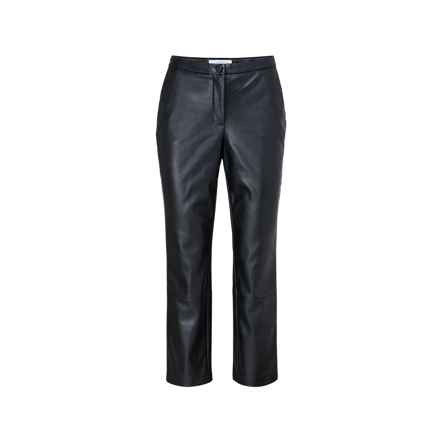 Yaya faux leather trousers high waist 7/8 black