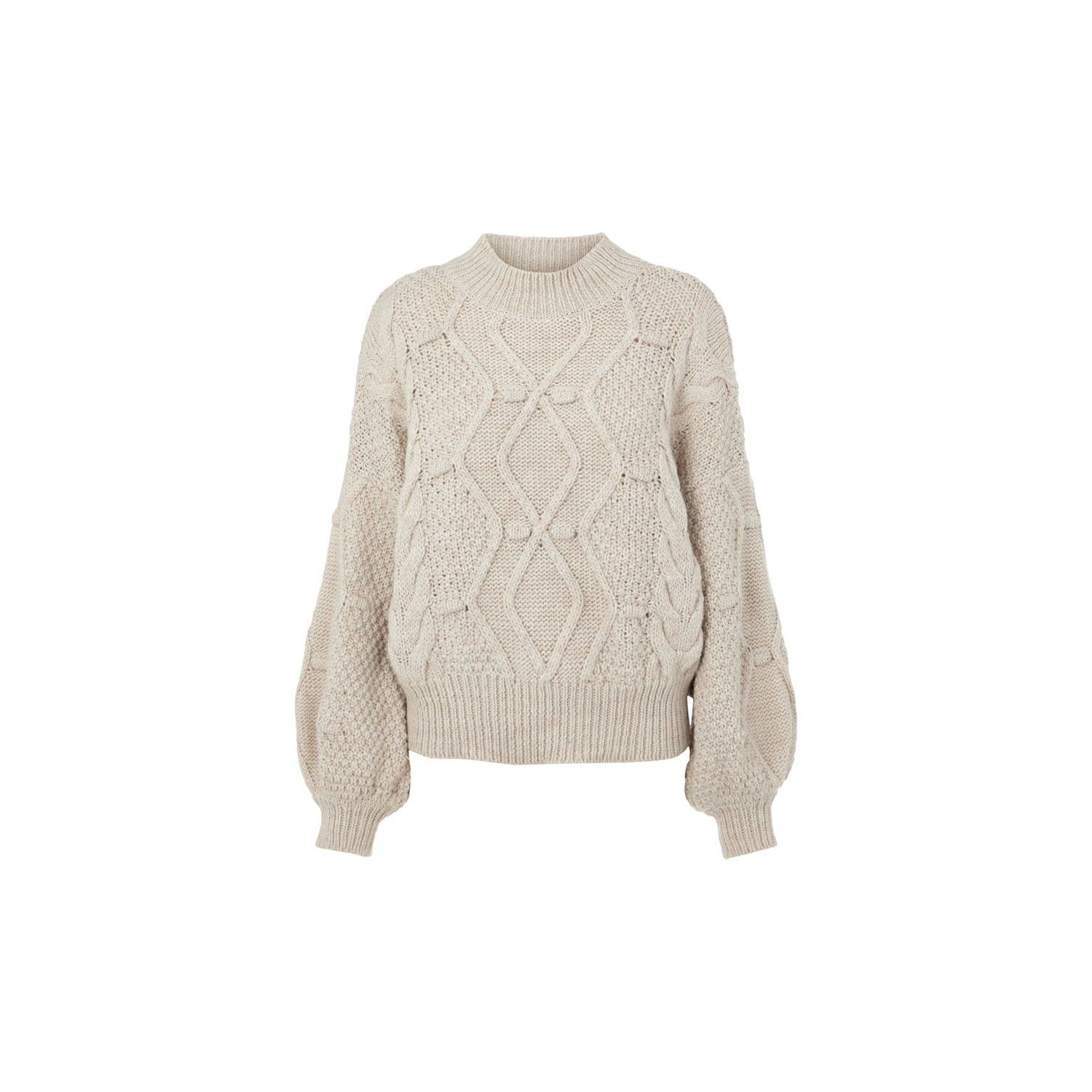 Object objkamma cable knit pullover noos gray