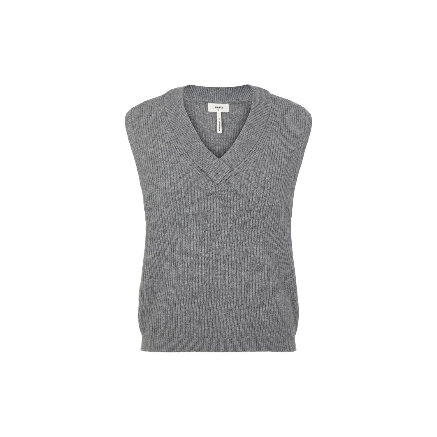 Object objmalena s/l knit waistcoat medium grey me