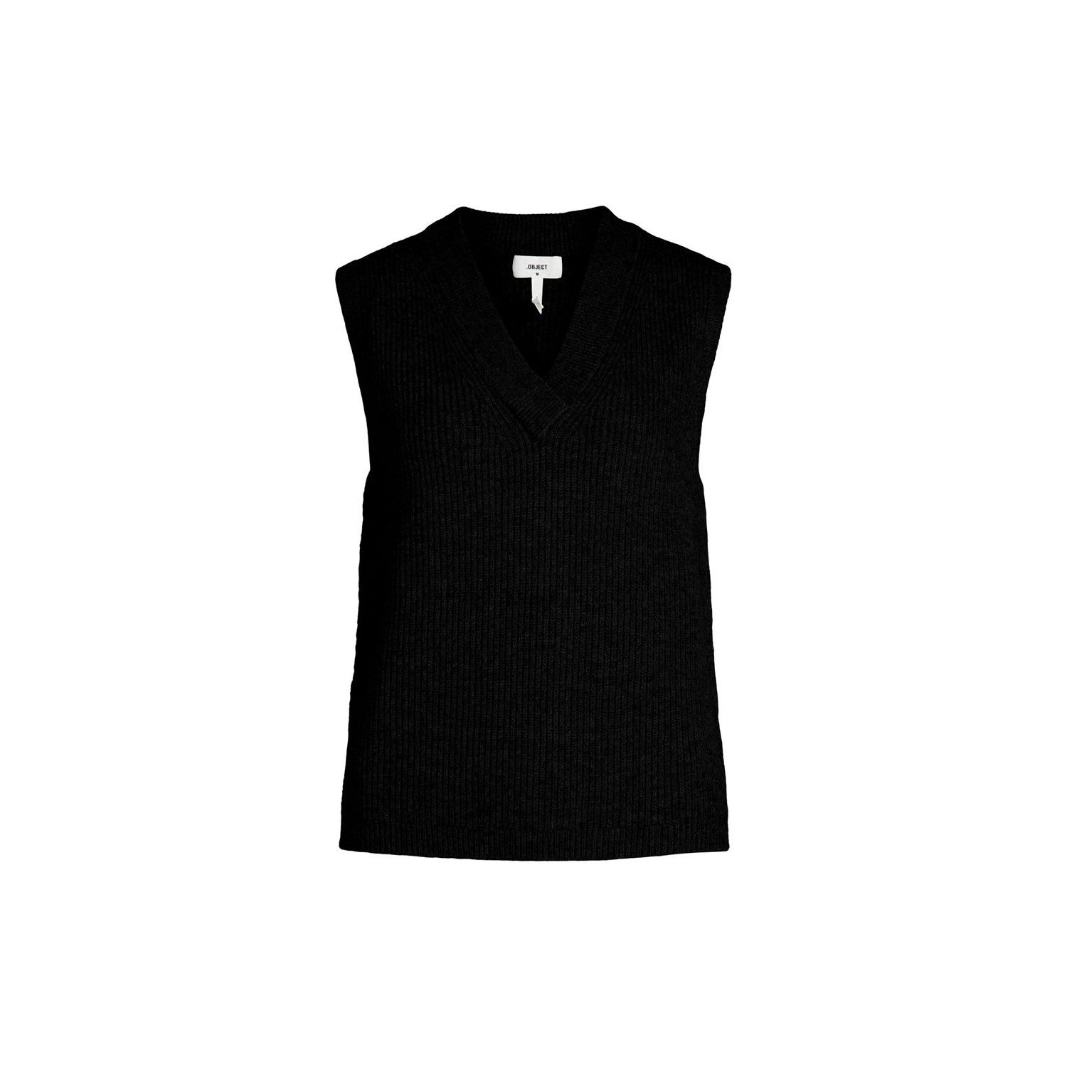 Object objmalena s/l knit waistcoat black