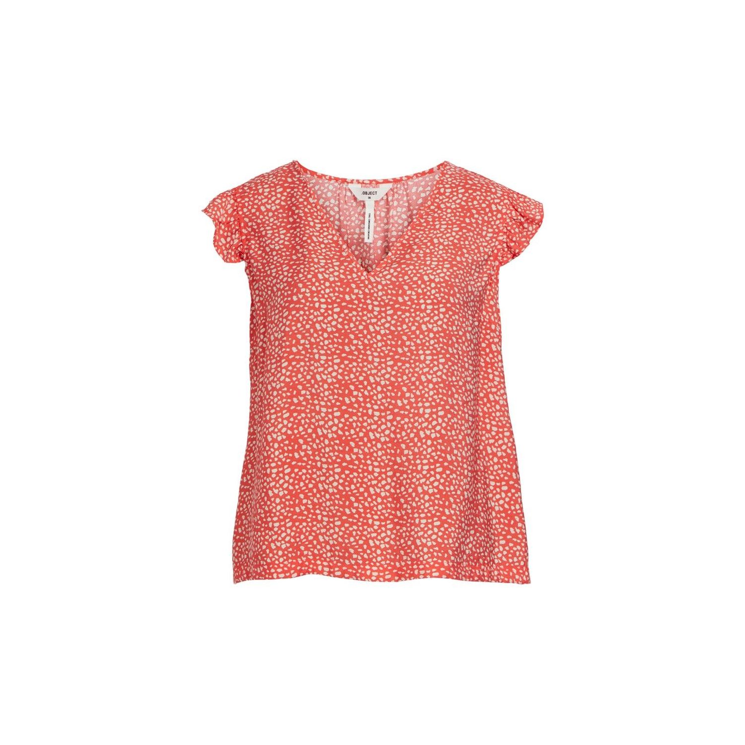 Object objleonora seline s/s top hot coral aop