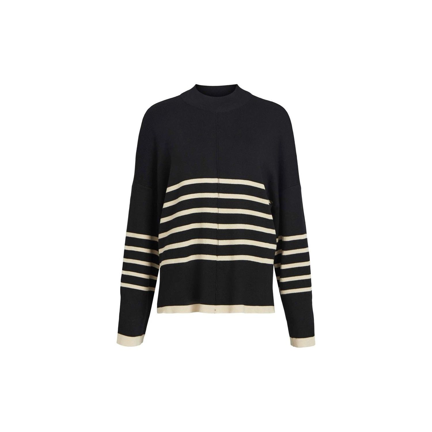 Object objromia l/s long knit pullover black