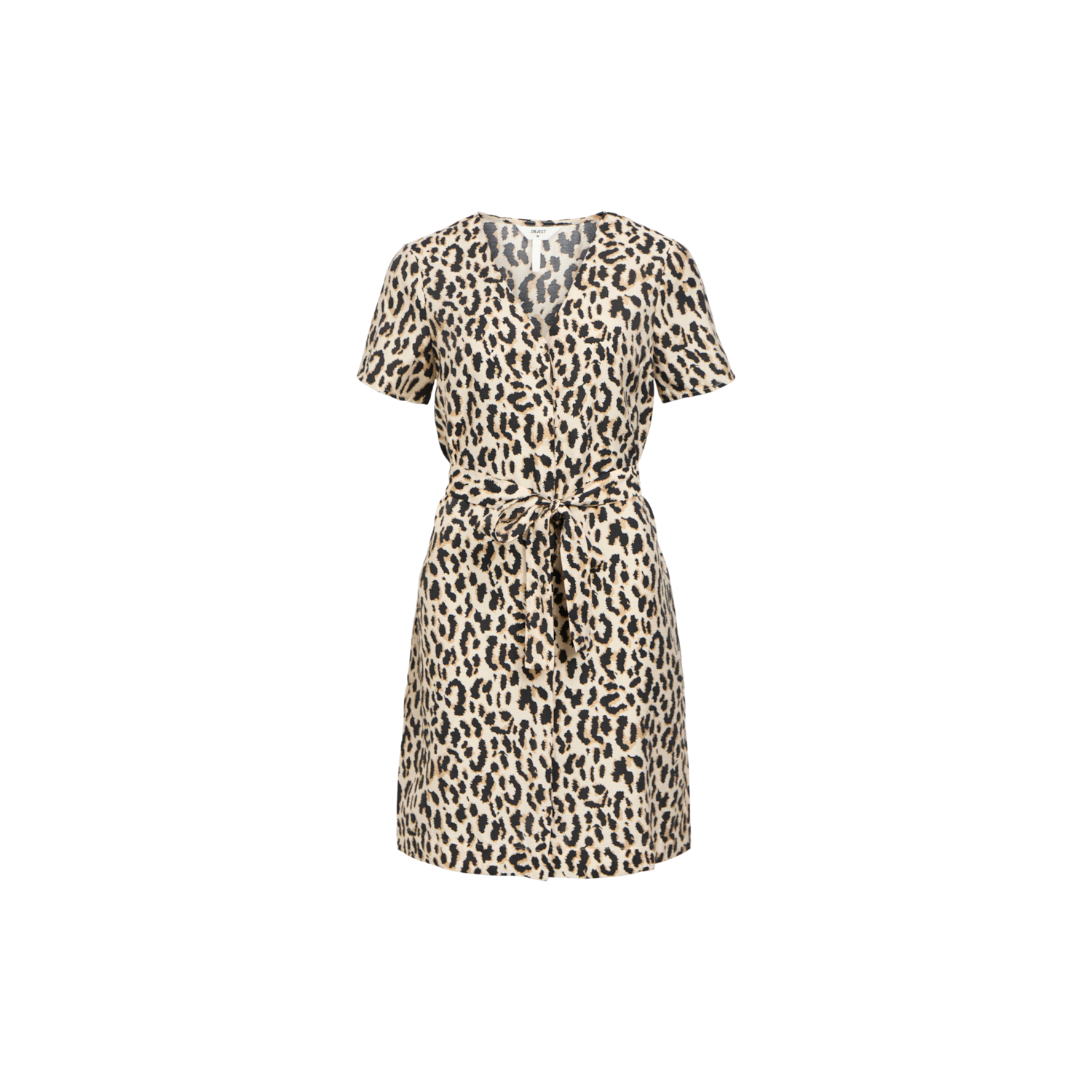 Object objkarina s/s short dress sandshell leopard