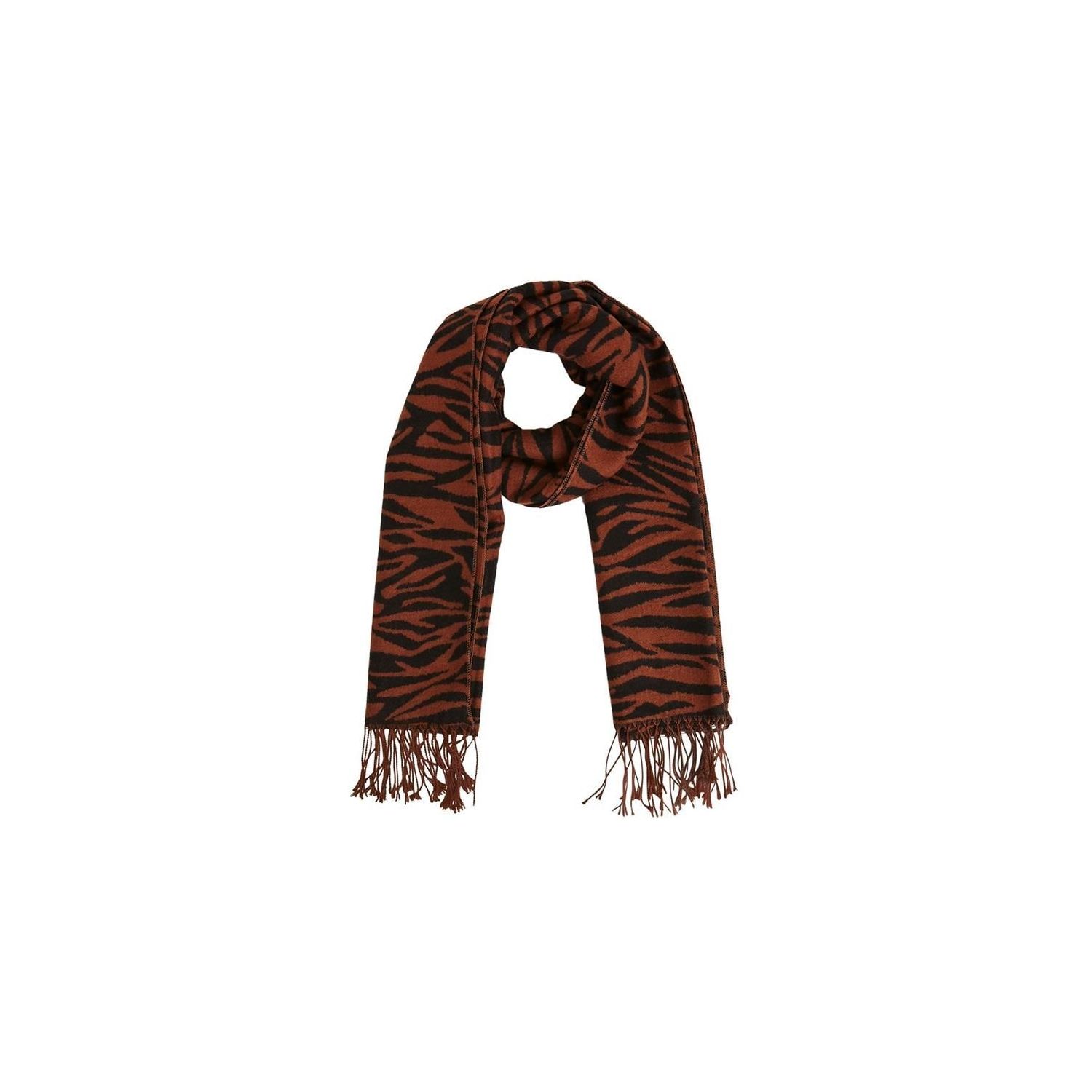 Object objmarili wool check scarf aop brown patina