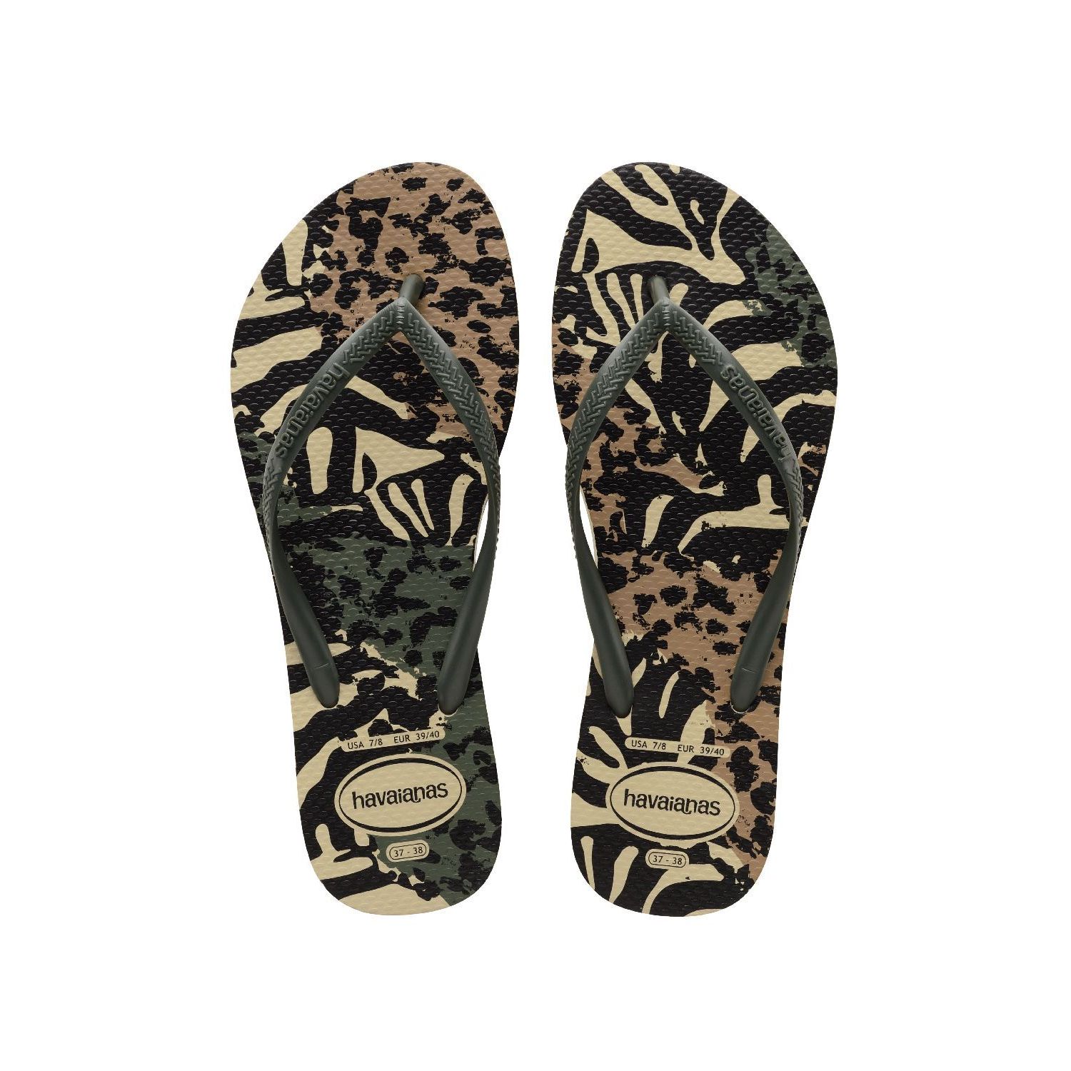 Havaianas slim animals slipper grey /green