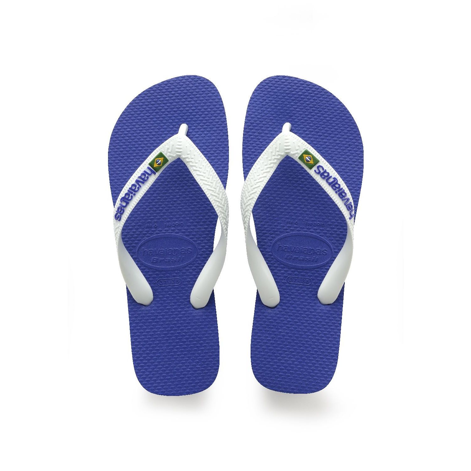Havaianas brasil logo slipper marine blue / white