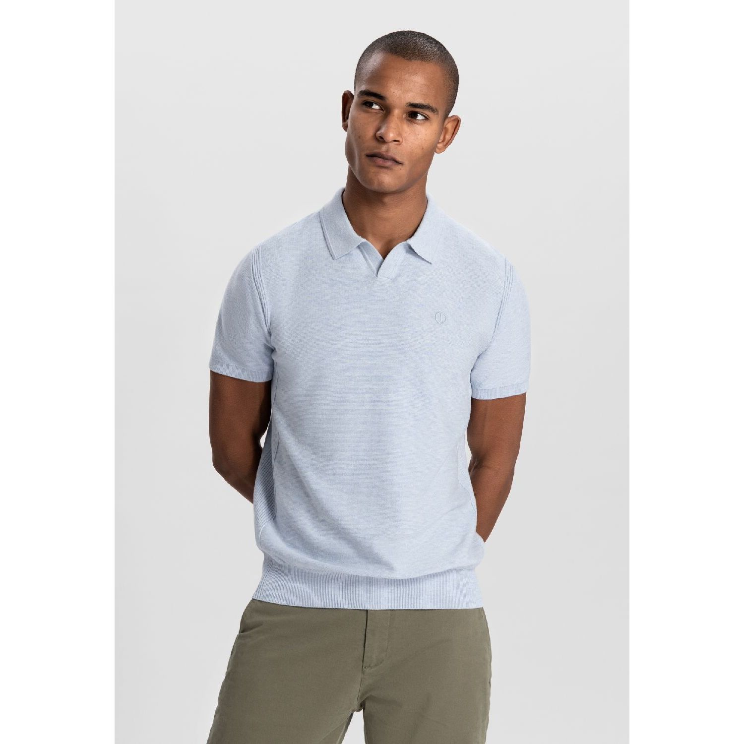 Dstrezzed mercury short sleeve polo lt blue