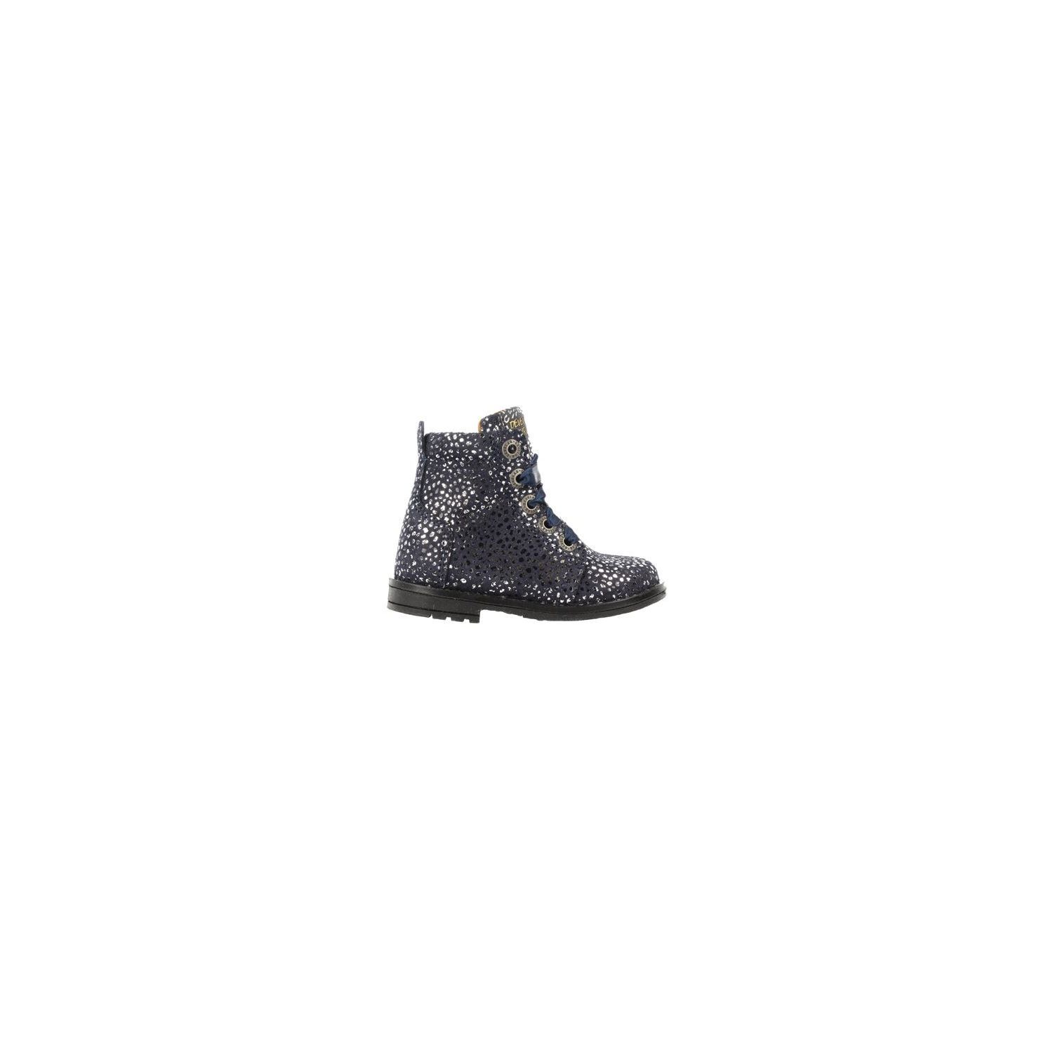 Develab Girls Mid Boot Laces Navy Fantasy