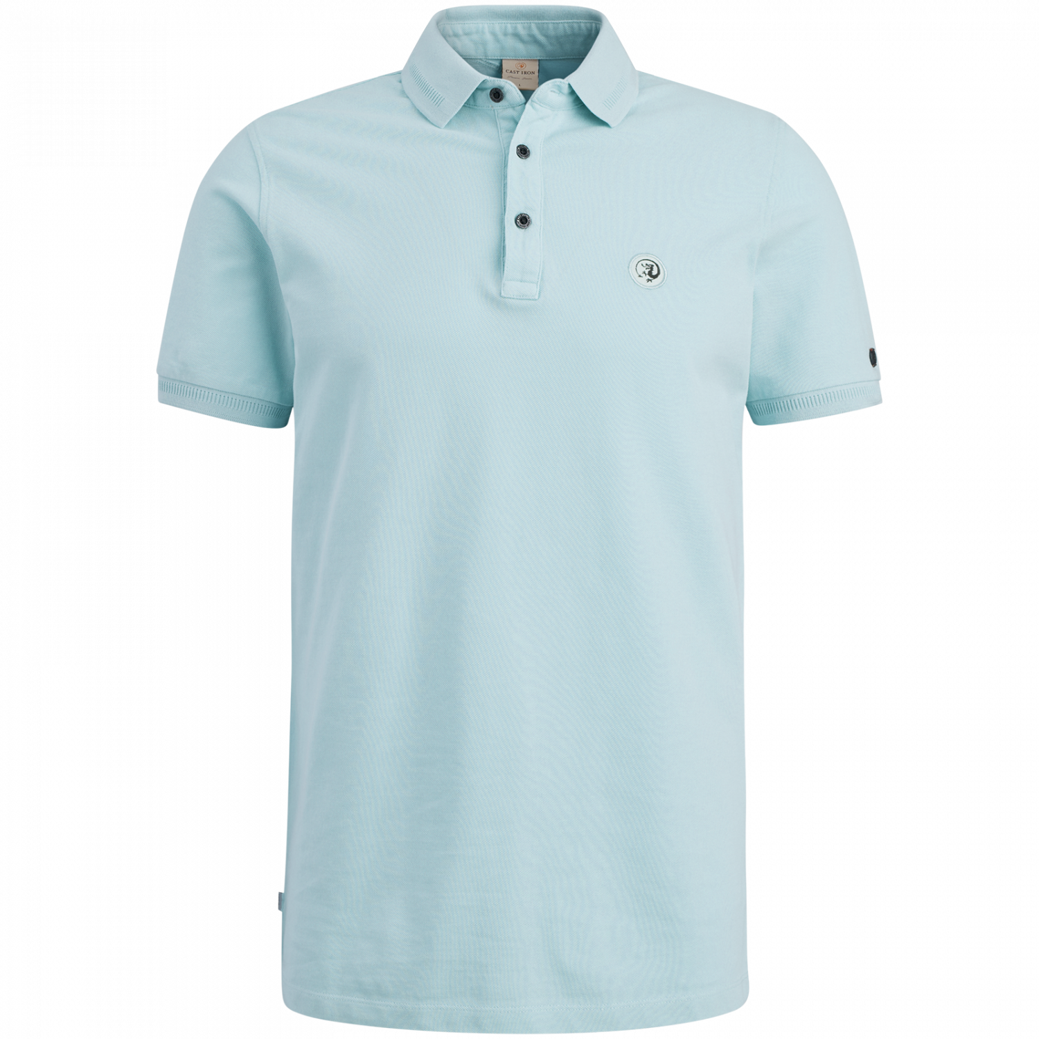 Cast Iron polo organic cotton pique light blue