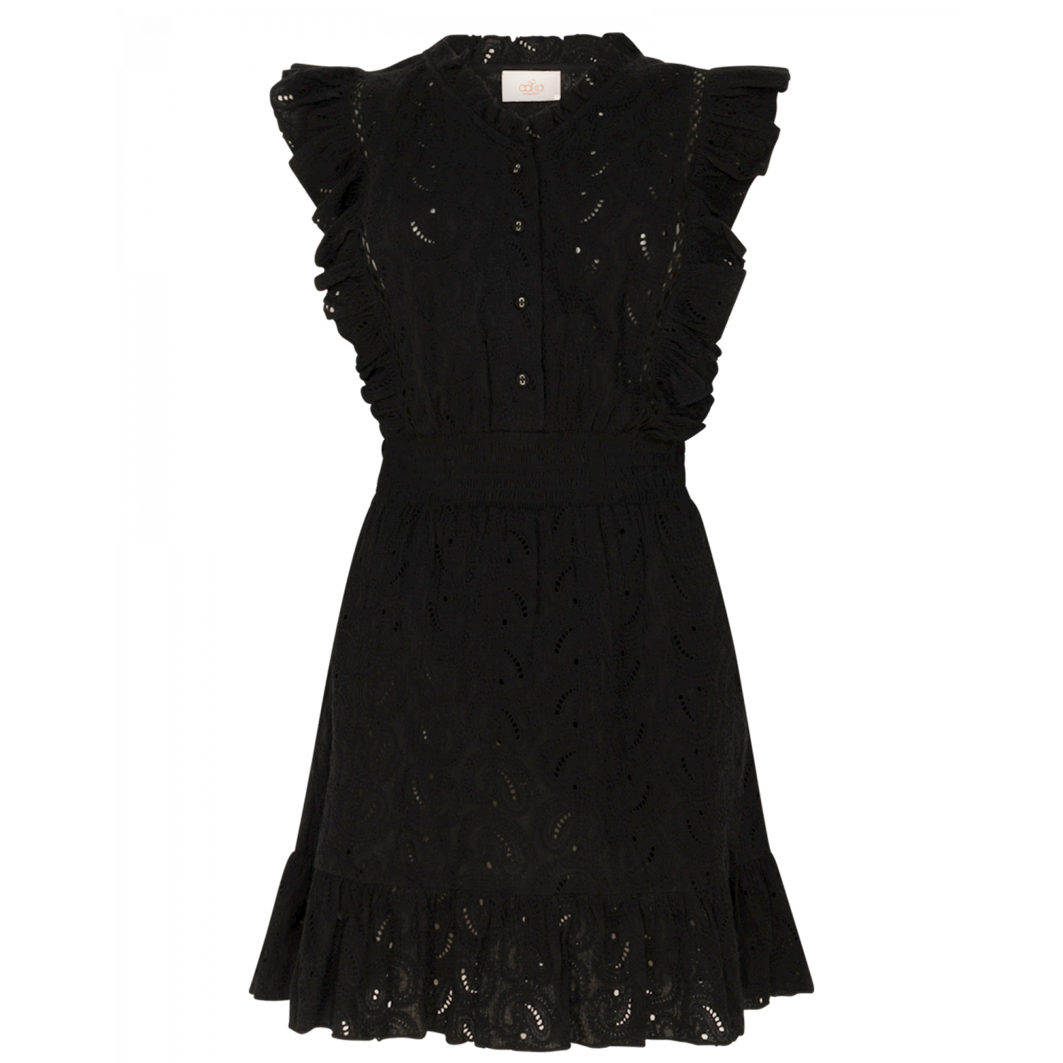Aaiko fajenna broderie dress black