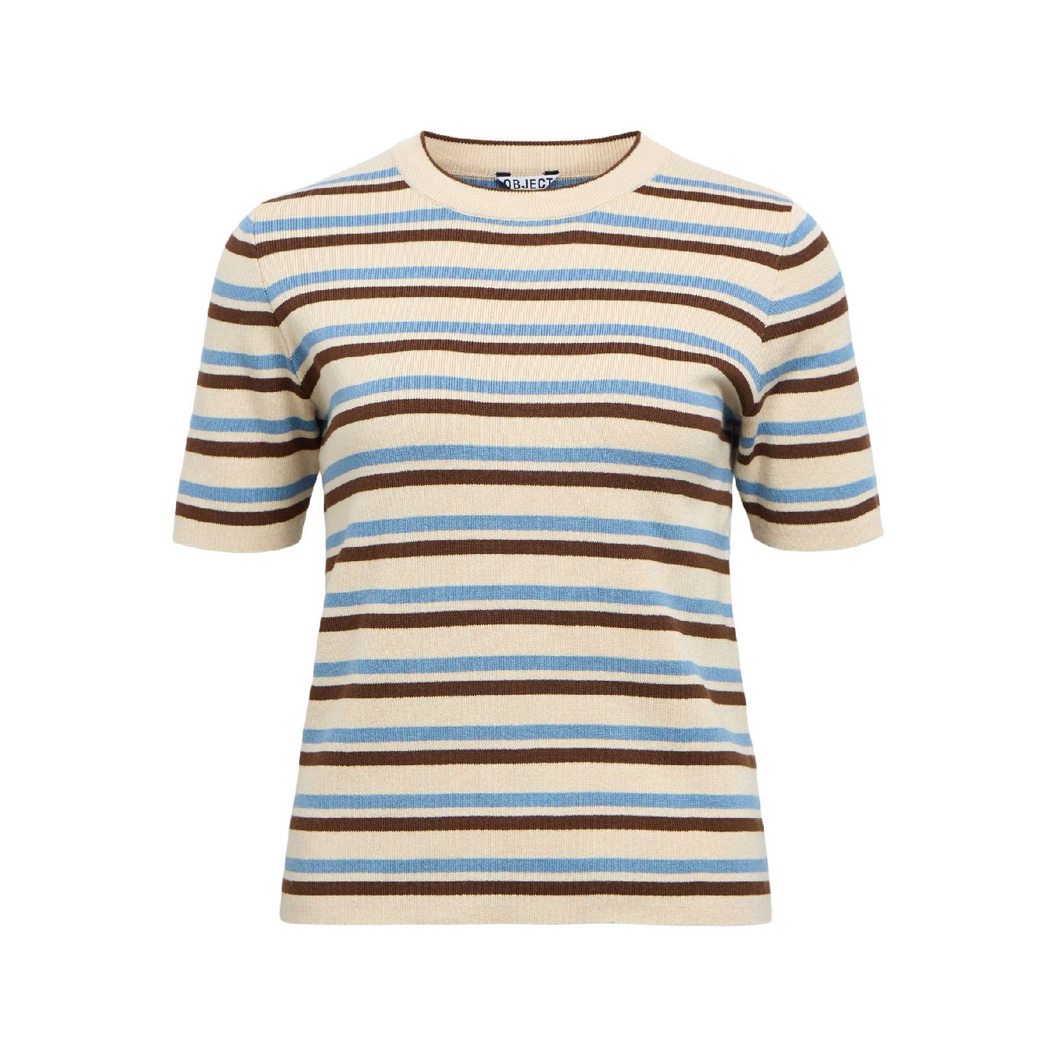 Object objester ss knit pullover sandshell blue